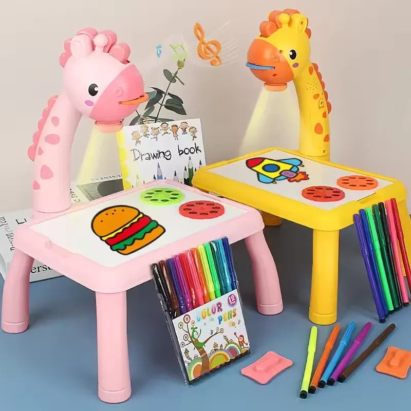Kids LED Projector Drawing Table Toy-art Board Painting Set